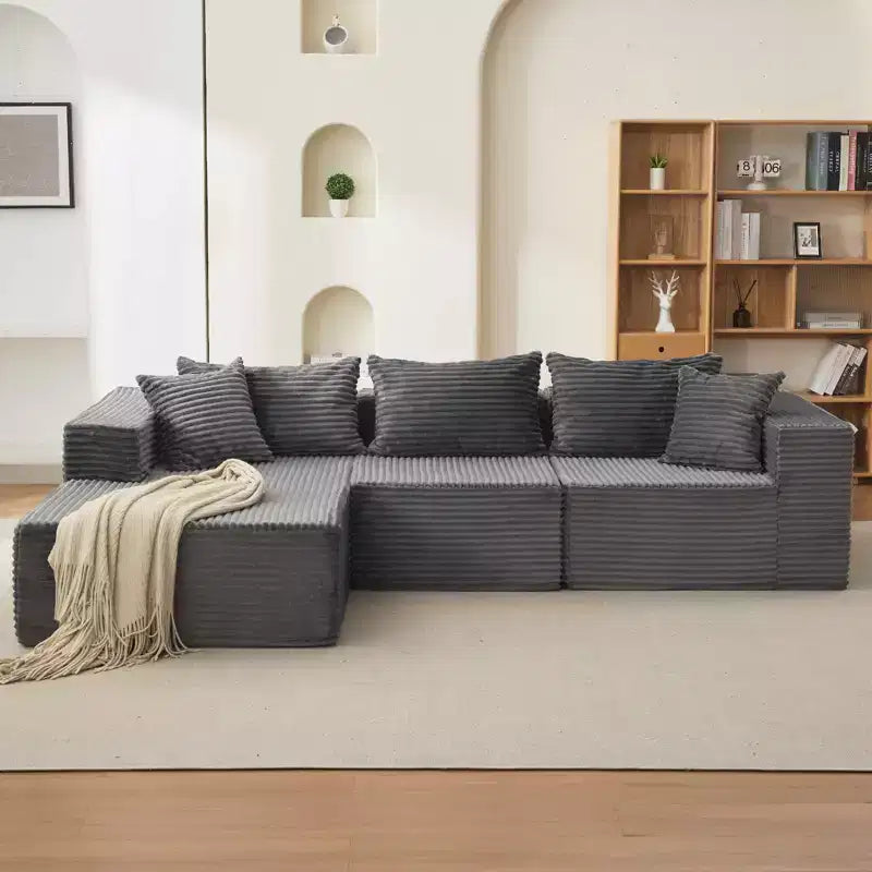 106 Cloud Couch Sectional 3-Seat Sofa with L-Shape Chaise and Memory Foam for Living Room, No Assembly Required Upholstered Couch