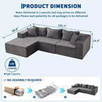 106 Cloud Couch Sectional 3-Seat Sofa with L-Shape Chaise and Memory Foam for Living Room, No Assembly Required Upholstered Couch