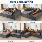 106 Cloud Couch Sectional 3-Seat Sofa with L-Shape Chaise and Memory Foam for Living Room, No Assembly Required Upholstered Couch