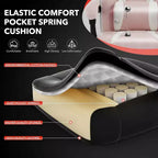 Ergonomic Gaming Chair, High-Back PU Computer Chair, Retractable Footrest, Height Adjustable, Adjustable Lumbar & Headrest, Swivel Office Chair