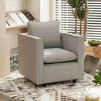 MAYEERTY Gray Single Sofa Chair, Decorative Chairs with Soft Seat Cushion Armchairs for Reading Room Living Room