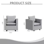 MAYEERTY Gray Single Sofa Chair, Decorative Chairs with Soft Seat Cushion Armchairs for Reading Room Living Room