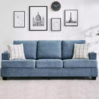 Modern 89 in 3-Seater Sofa for Living Room,Comfy Couches with Deep Seat, Chenille Couch with Cup Holders and Side Storage Pockets for Apartment Lounge