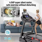 4.8HP Folding Treadmill with 20% Auto Incline, 300LB Capacity, 12MPH, Home Gym Treadmill with Powerful Motor and Space-Saving Design
