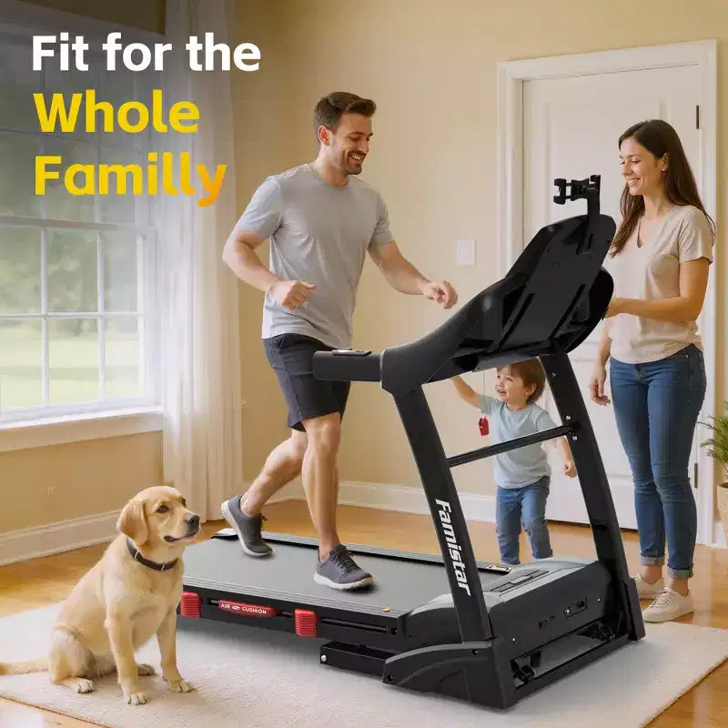 Treadmill with Auto Incline for Home, Folding Treadmill with 20% Incline, 5.0HP Brushless Motor, 0.6-12mph, Shock Absorption