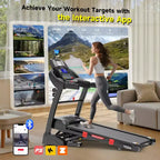 Tapis Roulant Pliable, Capacité de 180 kg, Tapis de Course 5.0HP avec Inclinaison de 20% pour la Maison, Plateau de 45 cm Large et Épaissi, 0.9-19 km/h