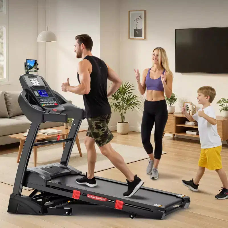Tapis Roulant Pliable, Capacité de 180 kg, Tapis de Course 5.0HP avec Inclinaison de 20% pour la Maison, Plateau de 45 cm Large et Épaissi, 0.9-19 km/h