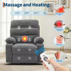 Fauteuil inclinable Acekool Massage Rocker, 8 points de vibration, pivotant, lin, porte-gobelets, 180 kg, pour salon