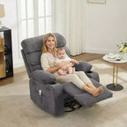 Fauteuil inclinable Acekool Massage Rocker, 8 points de vibration, pivotant, lin, porte-gobelets, 180 kg, pour salon