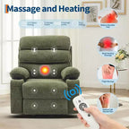 Fauteuil inclinable Acekool Massage Rocker, 8 points de vibration, pivotant, lin, porte-gobelets, 180 kg, pour salon
