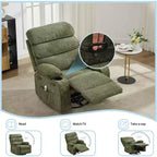 Fauteuil inclinable Acekool Massage Rocker, 8 points de vibration, pivotant, lin, porte-gobelets, 180 kg, pour salon