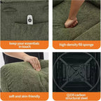 Fauteuil inclinable Acekool Massage Rocker, 8 points de vibration, pivotant, lin, porte-gobelets, 180 kg, pour salon