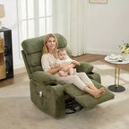 Fauteuil inclinable Acekool Massage Rocker, 8 points de vibration, pivotant, lin, porte-gobelets, 180 kg, pour salon