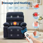 Fauteuil inclinable Acekool Massage Rocker, 8 points de vibration, pivotant, lin, porte-gobelets, 180 kg, pour salon