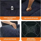 Fauteuil inclinable Acekool Massage Rocker, 8 points de vibration, pivotant, lin, porte-gobelets, 180 kg, pour salon