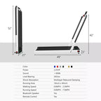 Gymax Tapis de course électrique 2 en 1 sous le bureau et moteur puissant, roues de transport flexibles, support de téléphone portable argent/noir/blanc