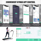 Gymax Tapis de course électrique 2 en 1 sous le bureau et moteur puissant, roues de transport flexibles, support de téléphone portable argent/noir/blanc
