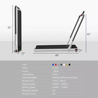 Gymax Tapis de course électrique 2 en 1 sous le bureau et moteur puissant, roues de transport flexibles, support de téléphone portable argent/noir/blanc