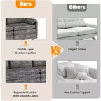 Acekool 108 Modular Sectional Sofa with Ottoman, Deep Seat Cloud Couch, Chenille, L-Shaped, for Living Room