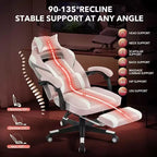 Acekool Ergonomic Gaming Chair for Adults, PU Leather, Massage Lumbar, Footrest, Adjustable, for Office or Gaming