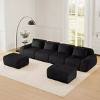 146 Modern U-Shaped Modular Sectional Sofa for Living Room,Flannelette Fabric,Oversized 4-Seater Couch,boneless sofa