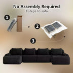 146 Modern U-Shaped Modular Sectional Sofa for Living Room,Flannelette Fabric,Oversized 4-Seater Couch,boneless sofa