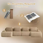 146 Modern U-Shaped Modular Sectional Sofa for Living Room,Flannelette Fabric,Oversized 4-Seater Couch,boneless sofa