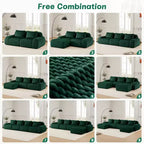 146 Modern U-Shaped Modular Sectional Sofa for Living Room,Flannelette Fabric,Oversized 4-Seater Couch,boneless sofa