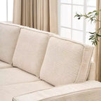 Sofa, Modular Sectional Oversized  Convertible U-Shaped Chaise Sleeper Sofa Wide Armrests Corduroy Cloud Couch for Living Room/Bedroom Beige