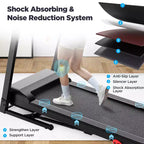 Tapis roulant inclinable de 3 CV avec capacité de 136 kg, tapis de course pliable pour la maison avec deux haut-parleurs, 64+7 programmes, course virtuelle avec application, tapis de marche et de jogging