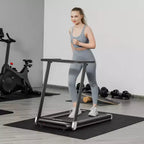 Tapis de course pliable Gymax compact pour la maison avec contrôle par application, Bluetooth, écran LED et support d'appareil, tapis de course électrique