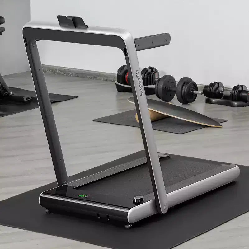 Tapis de course pliable Gymax compact pour la maison avec contrôle par application, Bluetooth, écran LED et support d'appareil, tapis de course électrique