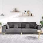Canapé en tissu avec coussin - Gris foncé sans pouf