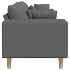 Canapé en tissu avec coussin - Gris foncé sans pouf