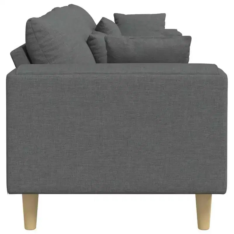 Canapé en tissu avec coussin - Gris foncé sans pouf