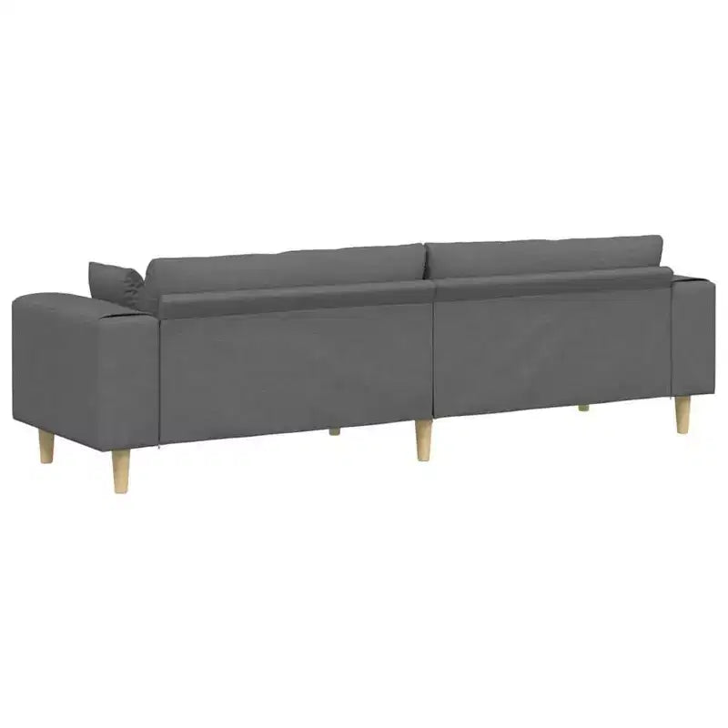 Canapé en tissu avec coussin - Gris foncé sans pouf