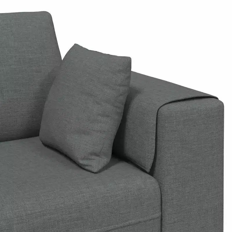 Canapé en tissu avec coussin - Gris foncé sans pouf