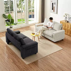 71 Modern Corduroy Loveseat Sofa with Storage, Oversized 2-Seater Deep Seat Sofa for Small Living Room or Apartment-Panipeachy