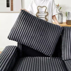 71 Modern Corduroy Loveseat Sofa with Storage, Oversized 2-Seater Deep Seat Sofa for Small Living Room or Apartment-Panipeachy