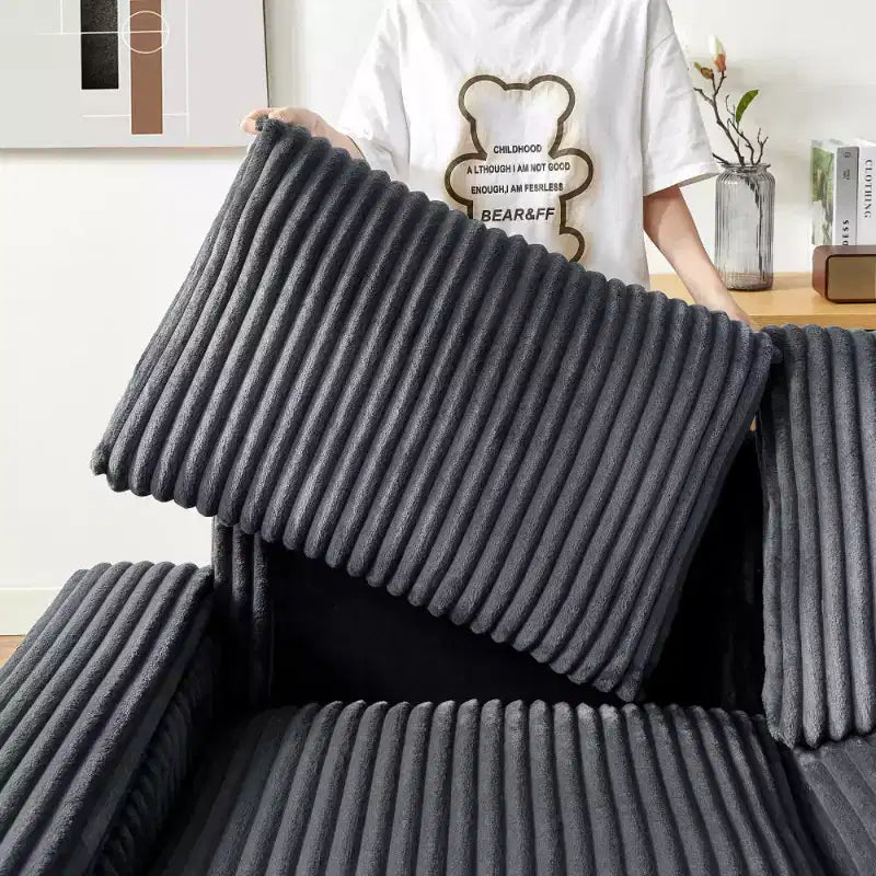 71 Modern Corduroy Loveseat Sofa with Storage, Oversized 2-Seater Deep Seat Sofa for Small Living Room or Apartment-Panipeachy