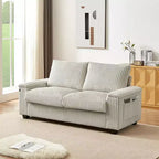 71 Modern Corduroy Loveseat Sofa with Storage, Oversized 2-Seater Deep Seat Sofa for Small Living Room or Apartment-Panipeachy