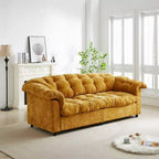 94 Modern Chenille Deep Seat Loveseat Sofa, Upholstered Fluffy Cloud Sofa for Living Room, Bedroom, Office, or Apartment-Panipeachy