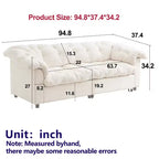 94 Modern Chenille Deep Seat Loveseat Sofa, Upholstered Fluffy Cloud Sofa for Living Room, Bedroom, Office, or Apartment-Panipeachy