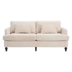 PexFix 69 Mid Century Modern Chenille Fabric Loveseat Sofa 2-Seat Upholstered Loveseat Sofa Couch for Living Room Bedroom Brown Wood Feet Sofa