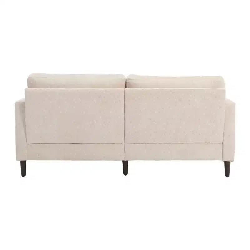 PexFix 69 Mid Century Modern Chenille Fabric Loveseat Sofa 2-Seat Upholstered Loveseat Sofa Couch for Living Room Bedroom Brown Wood Feet Sofa