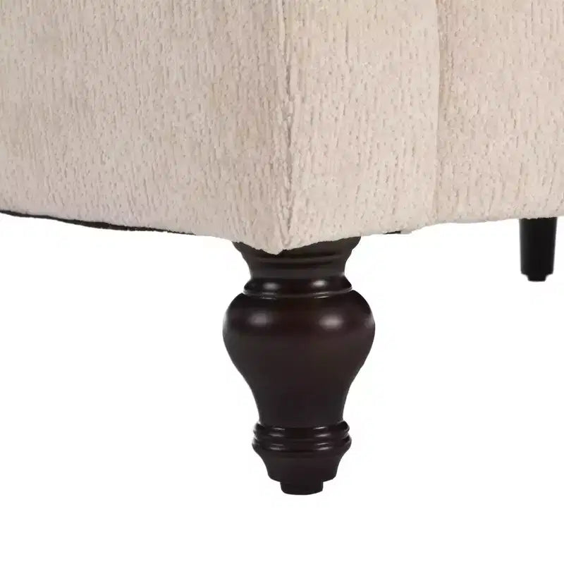 PexFix 69 Mid Century Modern Chenille Fabric Loveseat Sofa 2-Seat Upholstered Loveseat Sofa Couch for Living Room Bedroom Brown Wood Feet Sofa