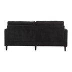 PexFix 69 Mid Century Modern Chenille Fabric Loveseat Sofa 2-Seat Upholstered Loveseat Sofa Couch for Living Room Bedroom Brown Wood Feet Sofa