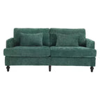 PexFix 69 Mid Century Modern Chenille Fabric Loveseat Sofa 2-Seat Upholstered Loveseat Sofa Couch for Living Room Bedroom Brown Wood Feet Sofa