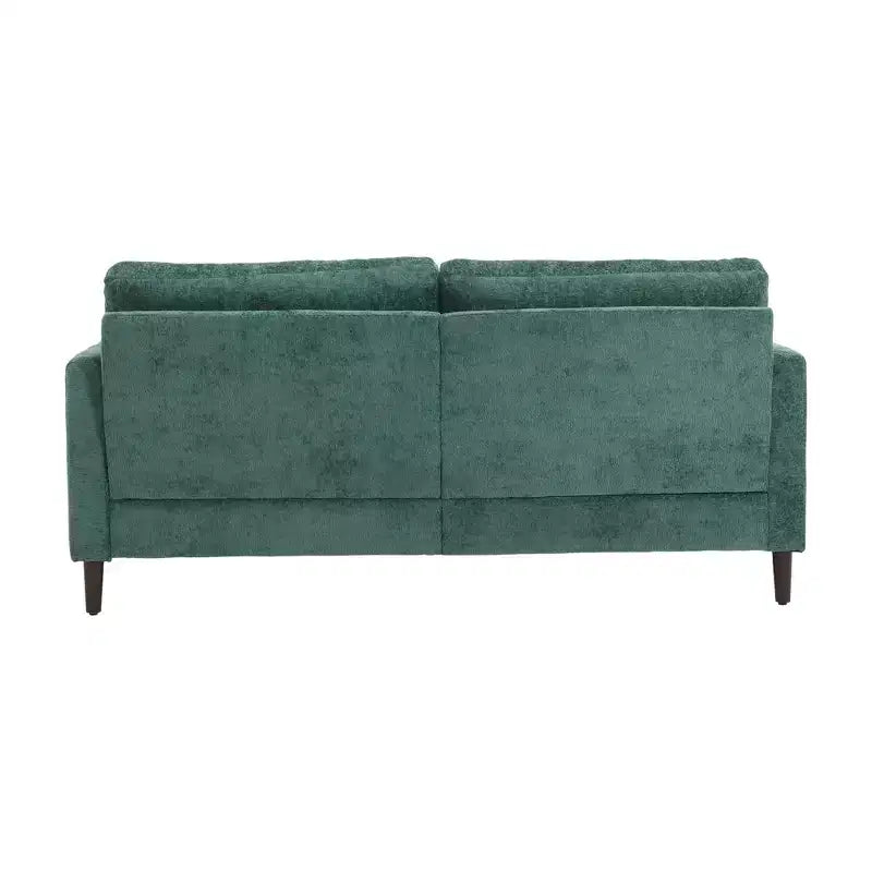 PexFix 69 Mid Century Modern Chenille Fabric Loveseat Sofa 2-Seat Upholstered Loveseat Sofa Couch for Living Room Bedroom Brown Wood Feet Sofa
