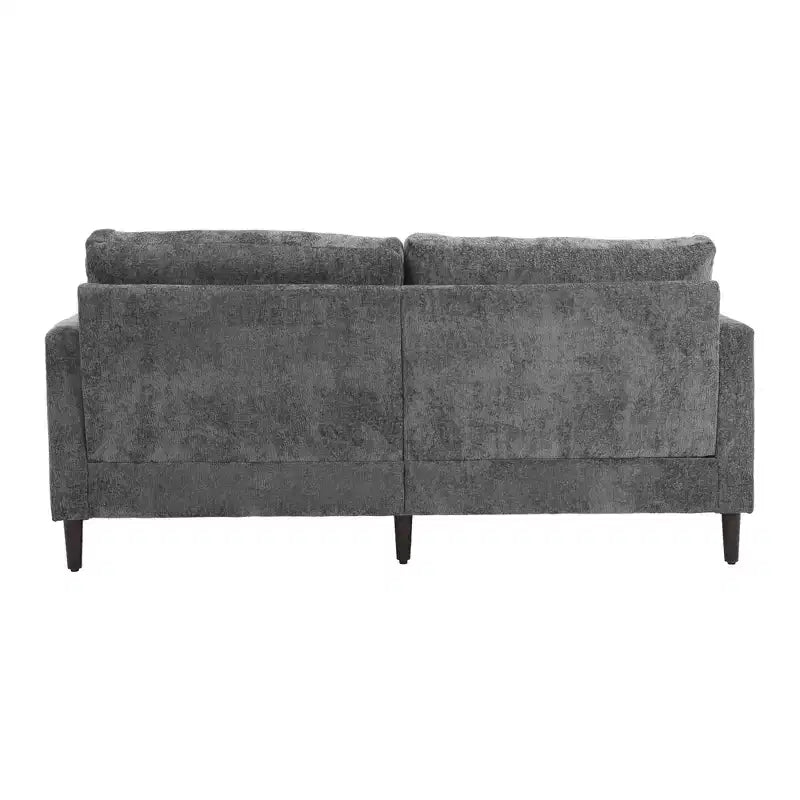 PexFix 69 Mid Century Modern Chenille Fabric Loveseat Sofa 2-Seat Upholstered Loveseat Sofa Couch for Living Room Bedroom Brown Wood Feet Sofa
